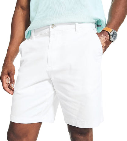 NWT Nautica Mens Classic Clipper Fit Solid 8.5" Stretch Cotton Chino Deck Shorts