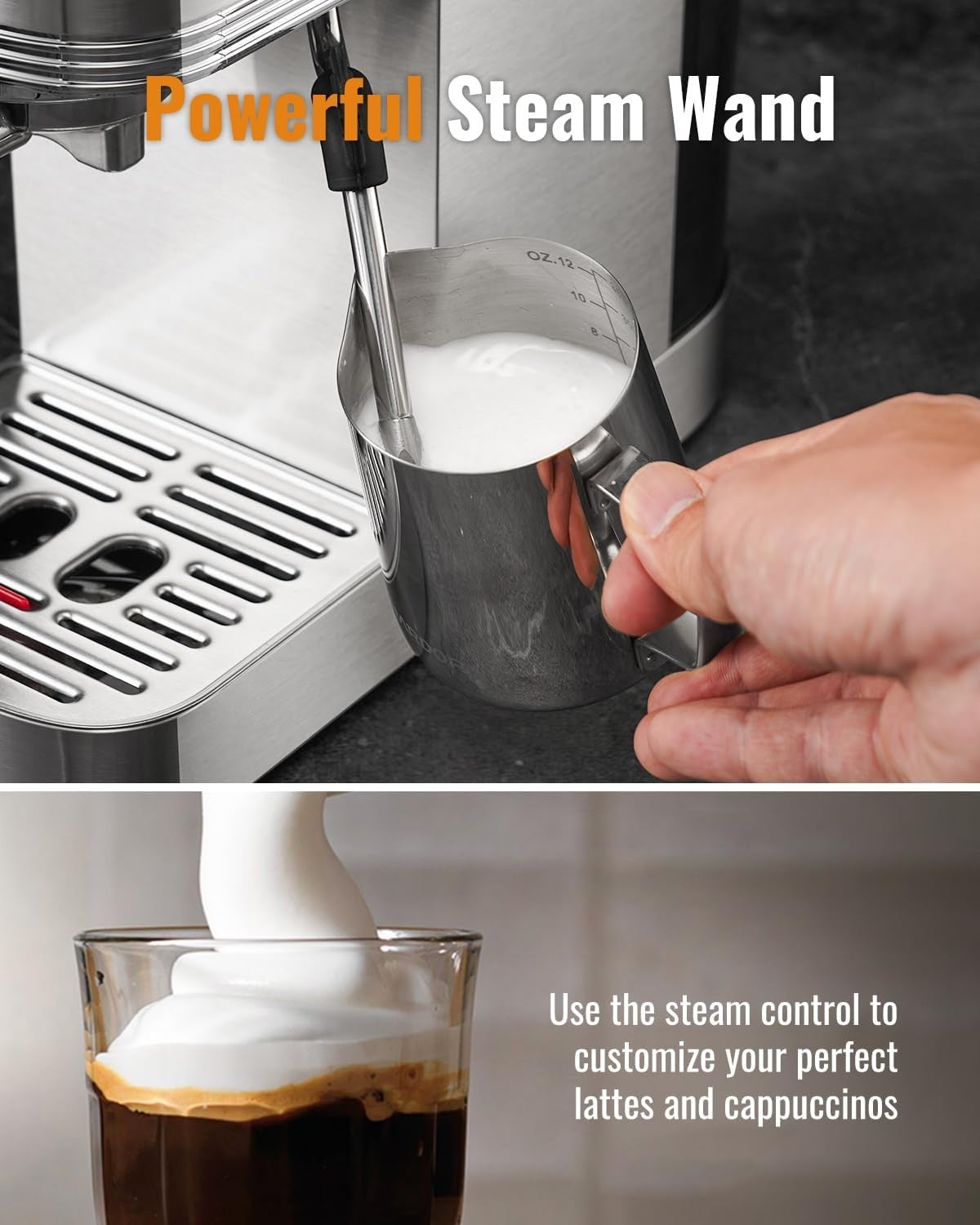 Espresso Machine 20 Bar, Professional espresso machine with milk frother