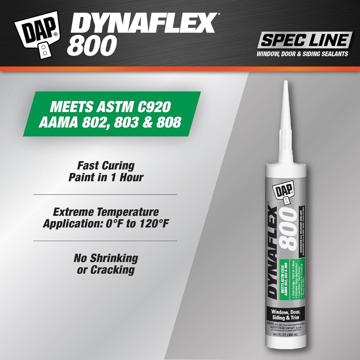 DAP Dynaflex 800 Advanced All Weather Sealant, Light Bronze, 10.1 Oz, 7079880836