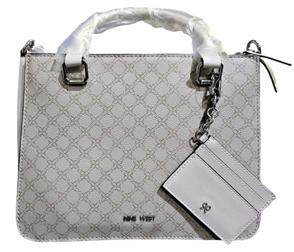 NINE WEST SERAFINI HANDBAG - MUSHROOM LOGO/MILK COLOR (NYL552306)