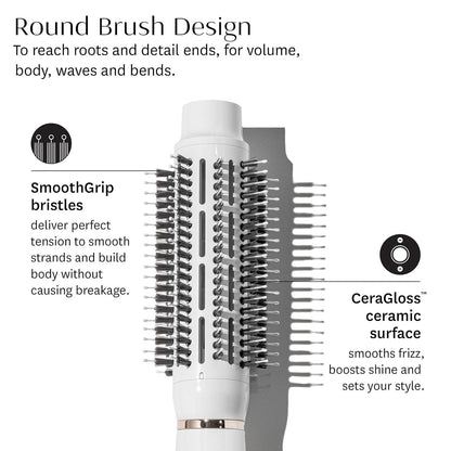 T3 AireBrush Round One-Step Smoothing & Volumizing Hair Dryer Brush, Round Brush
