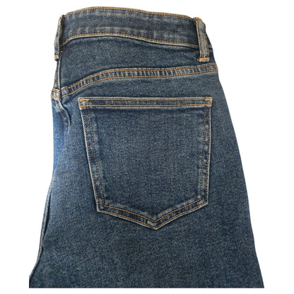 NWT MICHAEL KORS Selma Crop Flare High Rise Jeans | MK logo | Lake Blue Wash