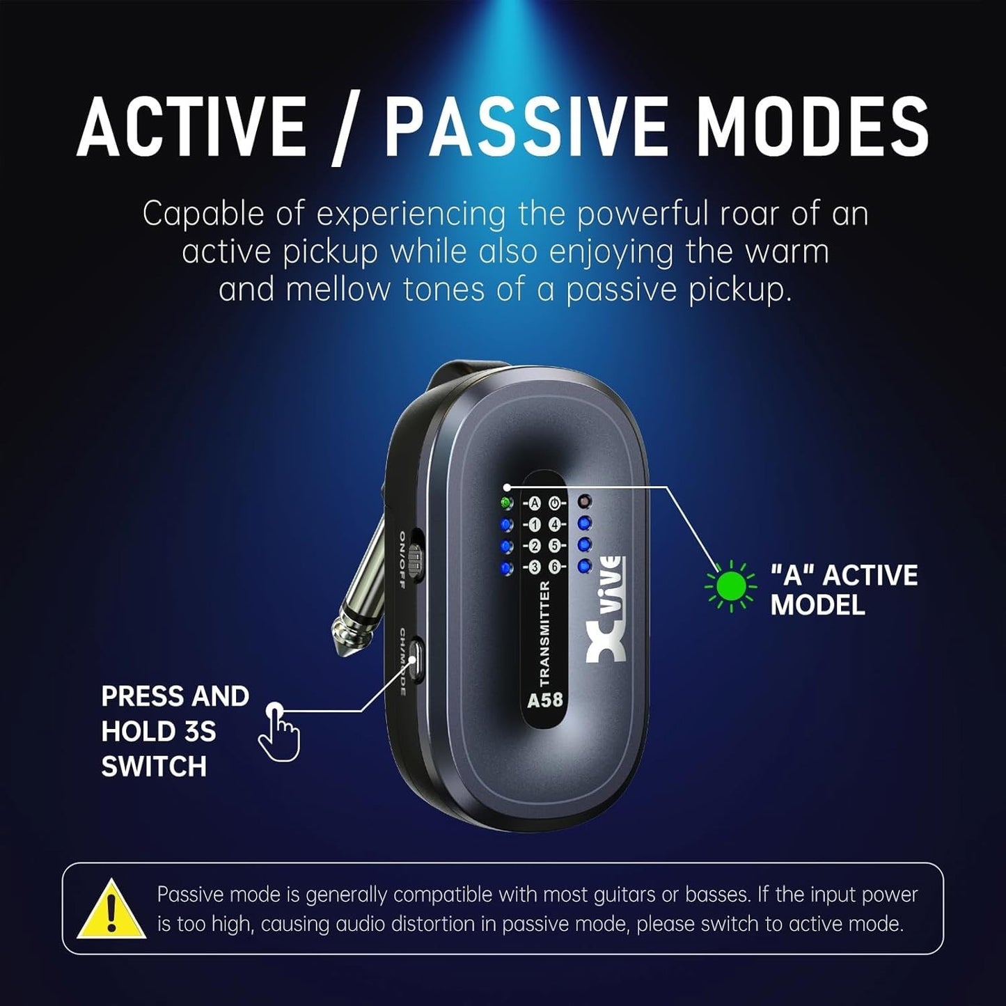 Xvive A58 Wireless Guitar System Black