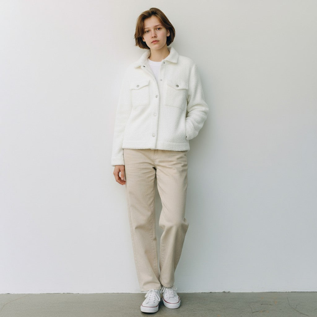 New Rachel Zoe White Teddy Jacket Classic Style | XS