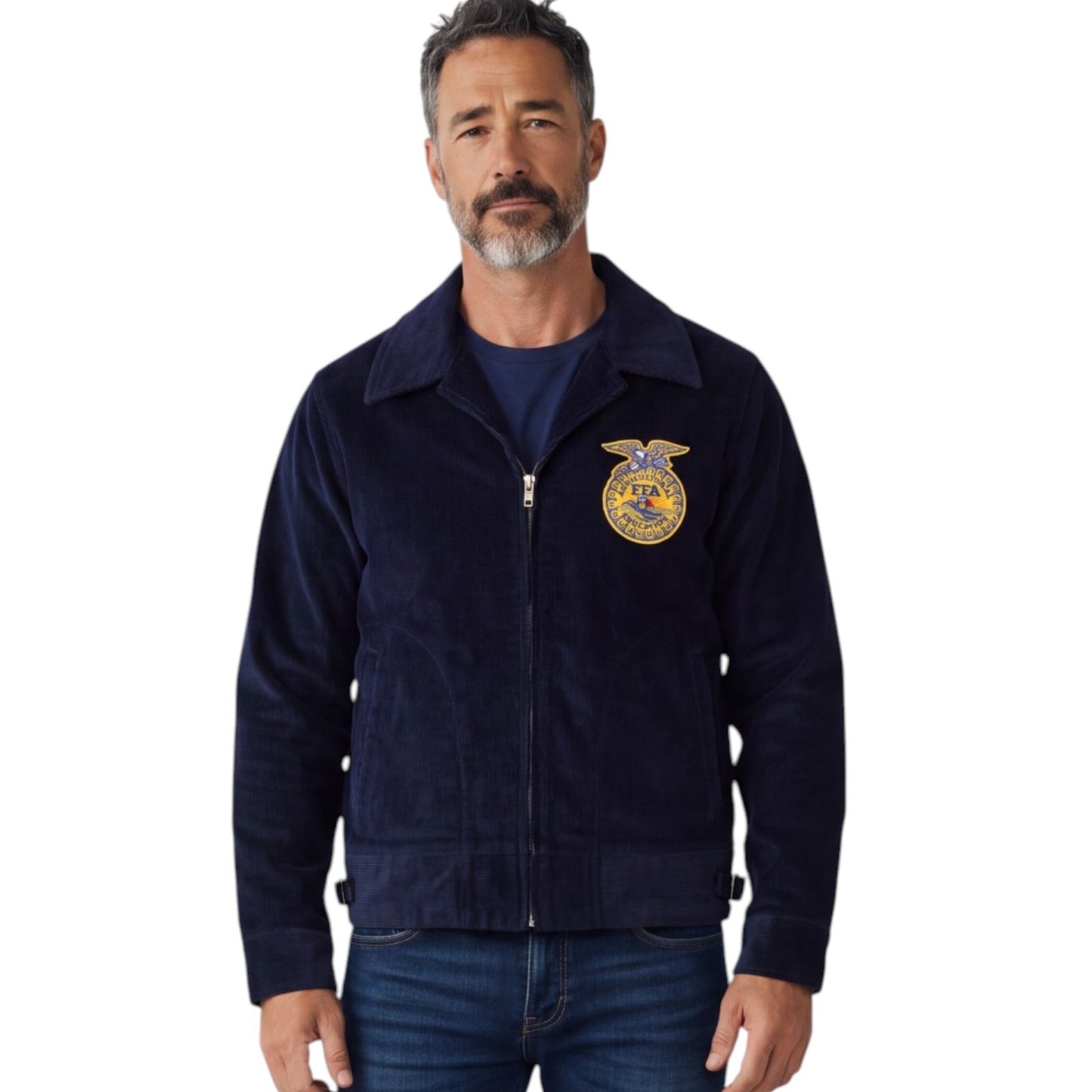 FFA Blue Corduroy Jacket with FAA emblem | Agricultural Education | Navy Blue