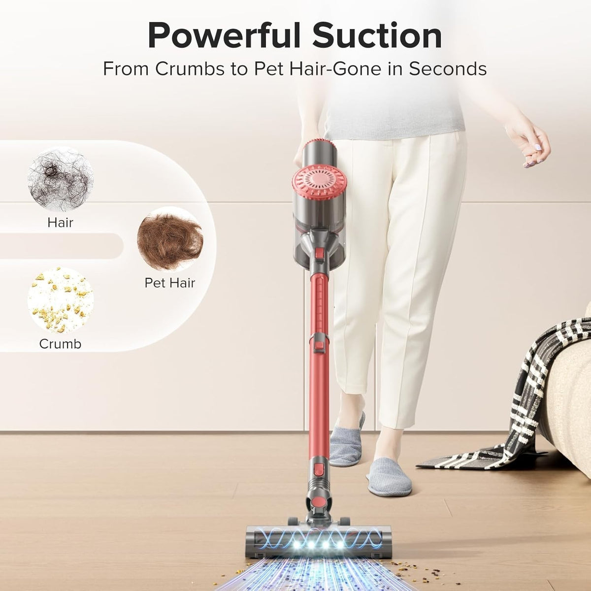 8-in-1 Lightweight Rechargeable Cordless Vacuum Cleaner with 7-Layer Filtration