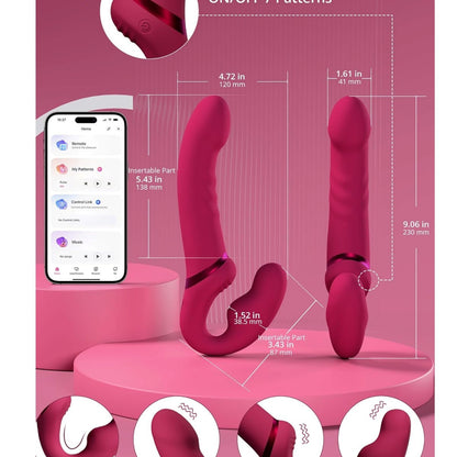 LOVENSE Lapis Strapless or Strap on Dildos G Spot Vibrator W/ App Control