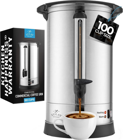 Zulay Commercial Coffee Maker, Coffee Urn 100 Cup, Large Coffee Percolator - ...