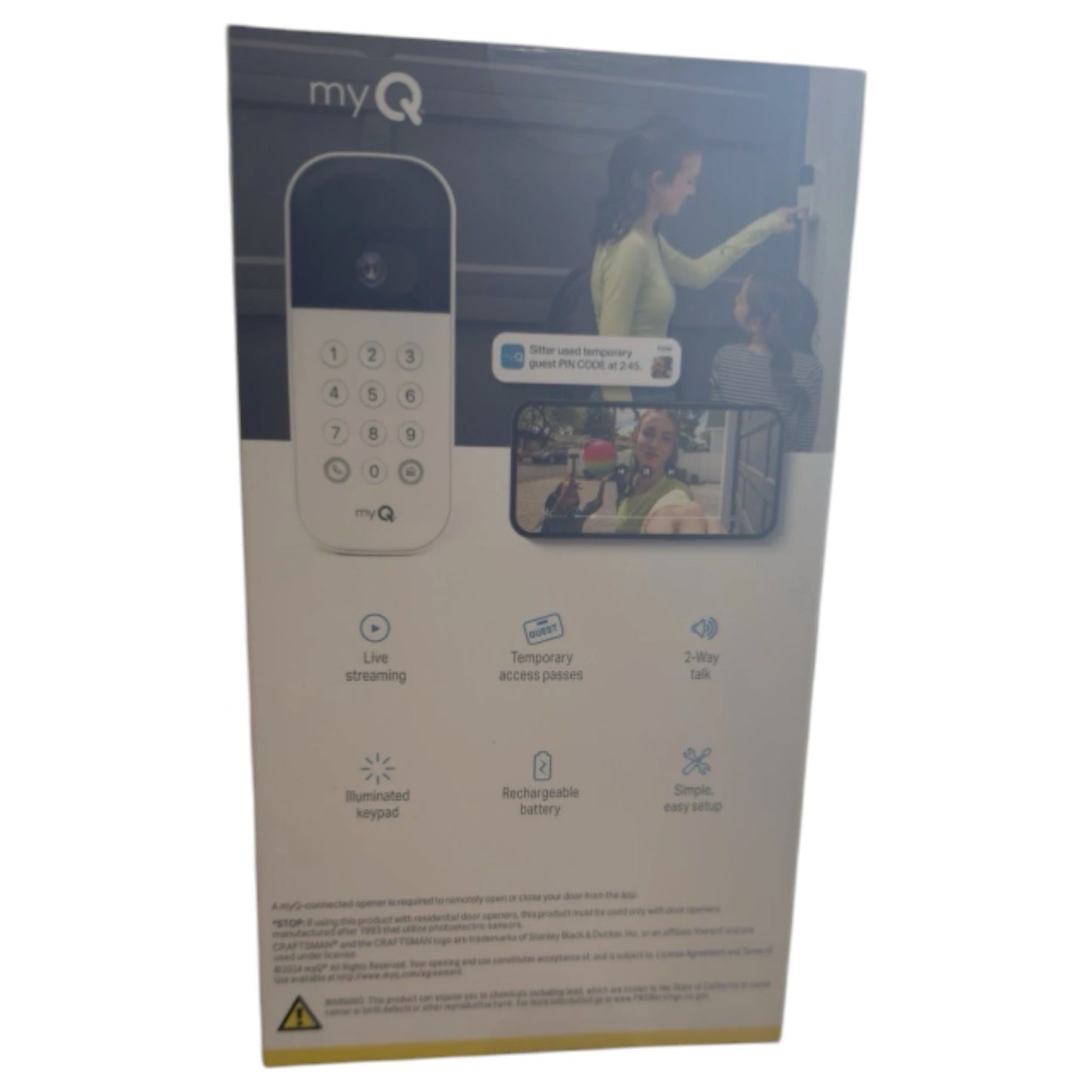 Chamberlain my Q Smart Garage Video Keypad - White - MYQ-K40TXXW 8098