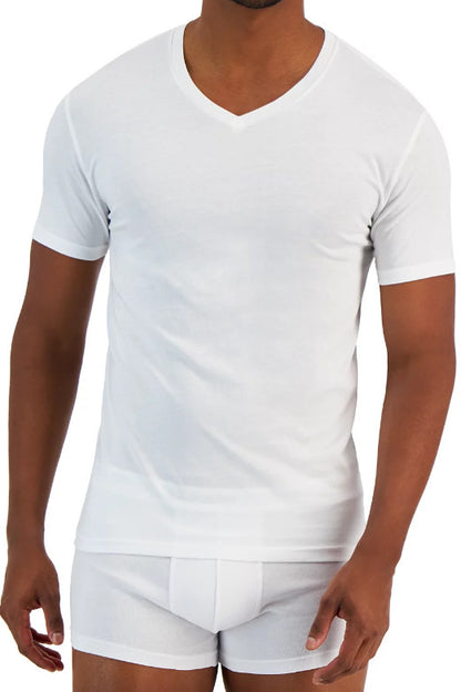 Alfani Men's 4-Pk. Slim-Fit V-Neck Cotton Undershirts - XL - BRIGHT WHITE