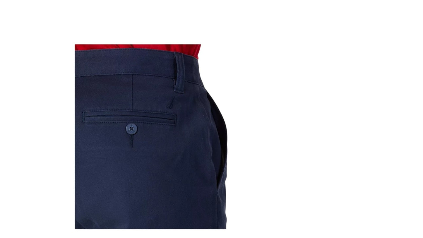 Nautica Men's Classic-Fit Stretch Solid Flat-Front Chino Deck Pants