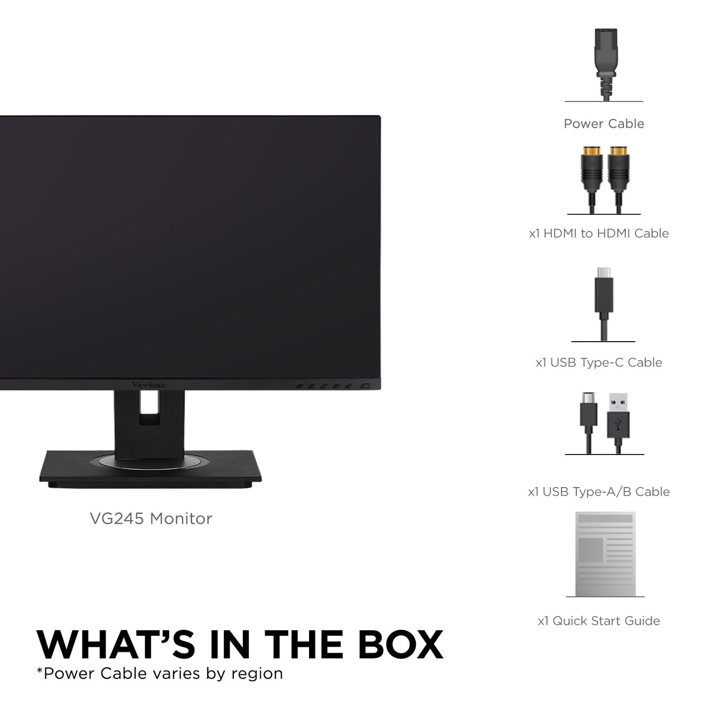 ViewSonic VG275 27" IPS 1080p Monitor, Ergonomic Design USB-C, HDMI, DisplayPort