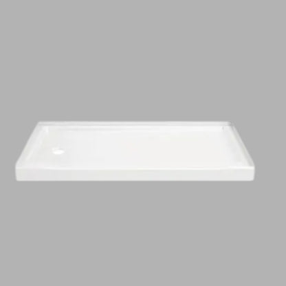 Delta Classic 60 In. L X 32 In. W Alcove Shower Pan W/ Left Drain, Gloss White