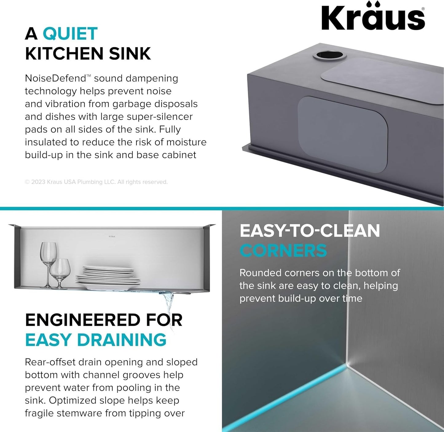 Kraus KWU110-36 Kore 36" Undermount Single Basin Stainless Steel - Stainless