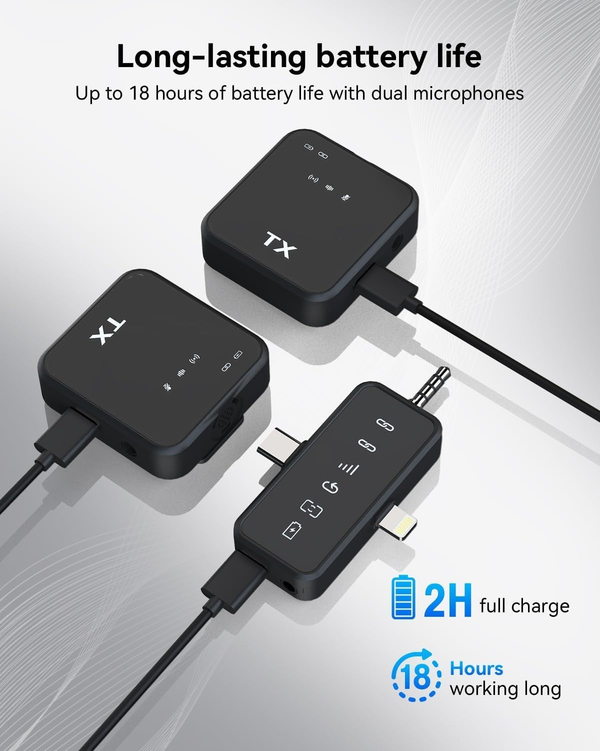Wireless Lavalier Microphone PQRQP 3 In 1 For iPhone/Android/Camera