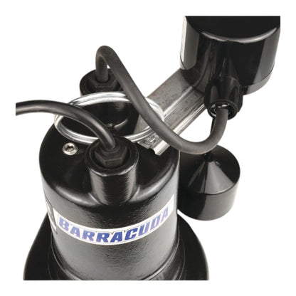 Barracuda 1/3 HP Cast Iron Sump Pump w/ Vertical Switch, BAS33V-1-10, 55 GPM