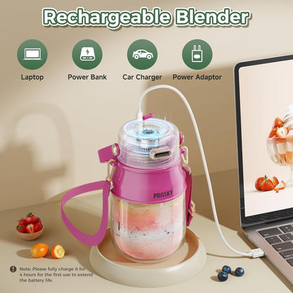 Portable Blender, Prasky Personal Blenders for Shakes and Smoothies with 27oz