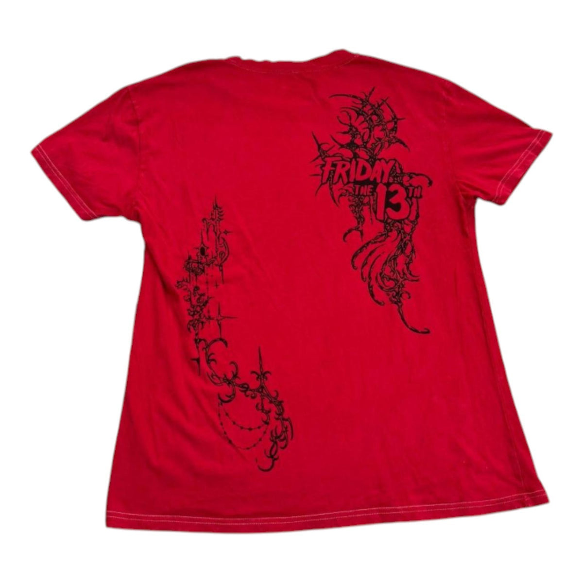 New Friday the 13th Jason Crystal Lake Red 1980 Mens Vintage T-Shirt