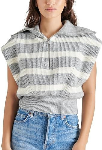 Steve Madden Women's Apparel Marant Sweater Grey and White