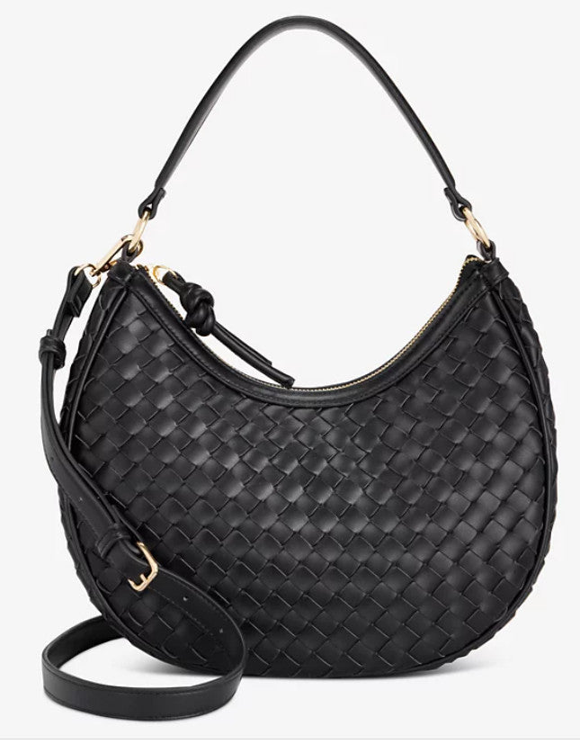 On 34th Woven Crossbody Hobo Black