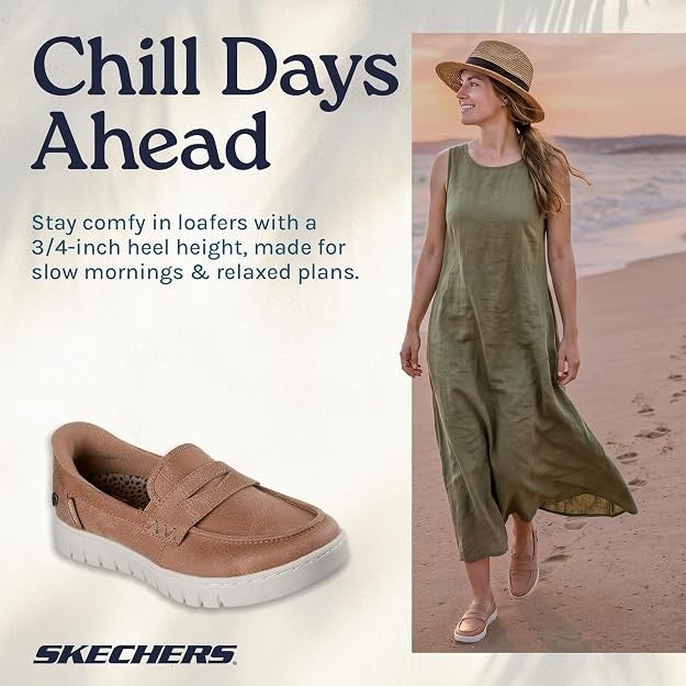 Skechers Women's Slip-ins BOBS Arch Comfort Loafers Sunfest Tan - 114246