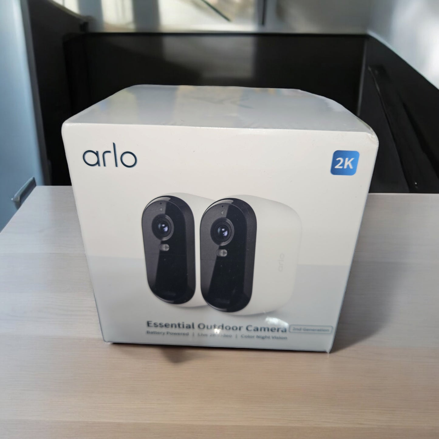 Arlo Essential Outdr Cameras HD 2k 2nd Gen Nit Vision Motion Sensor 2Pk, VMC3250