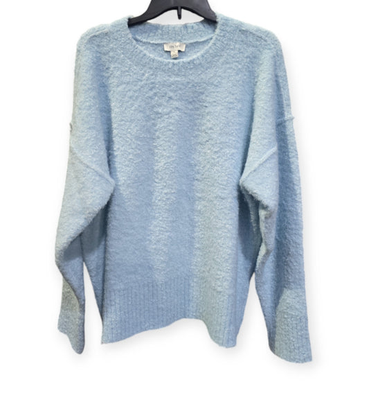 On 34th Women’s Bouclé Crewneck Pullover Sweater,Cool Blue