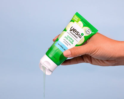 Yes To Cucumber Cooling Jelly Mask, Hydrating Bouncy Lightweight Gel Mask That