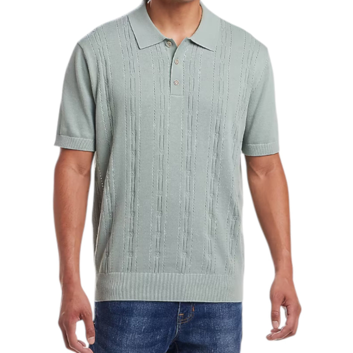 Weatherproof Vintage Classic Fit Pointelle Polo Sweater