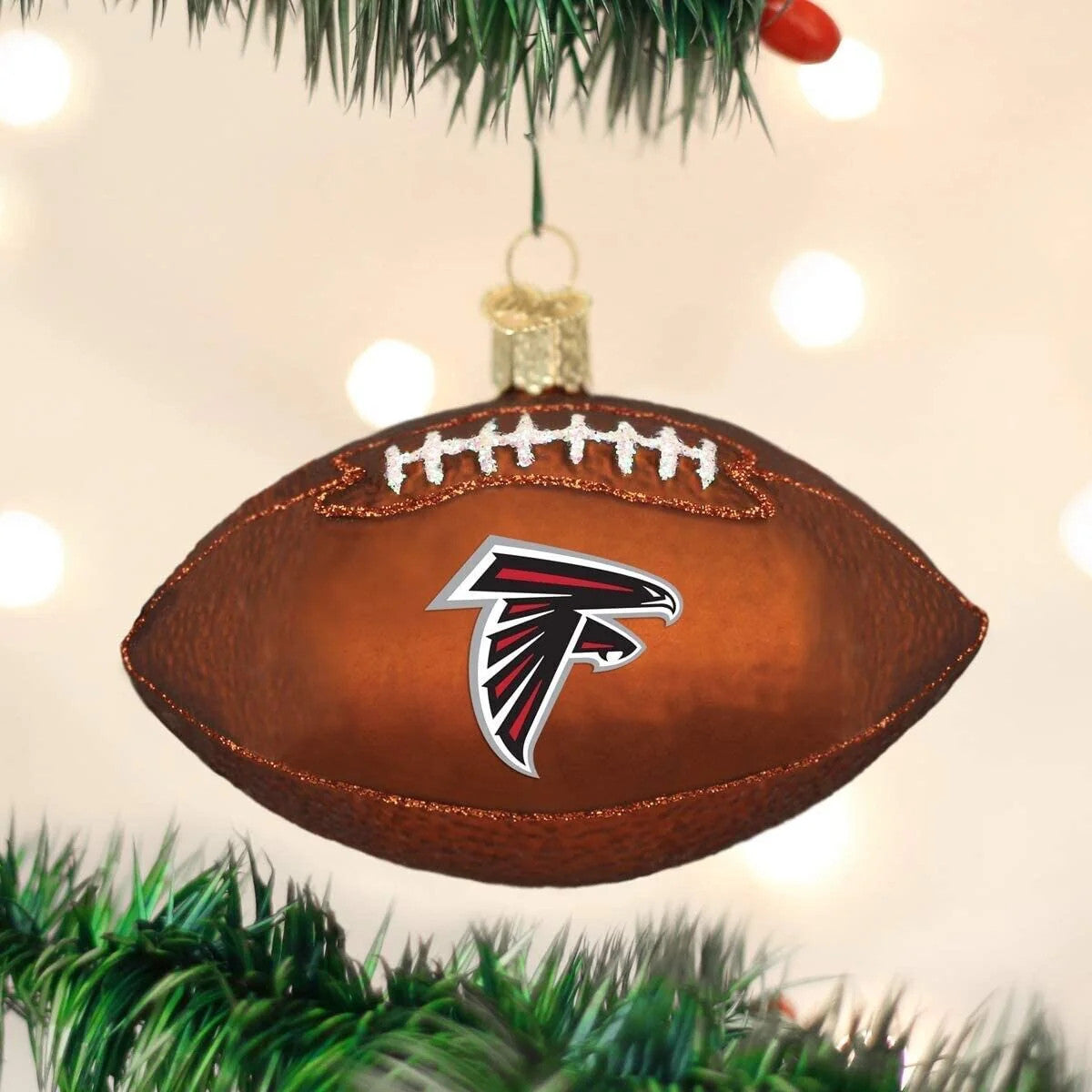 Old World Blown Glass Chrisas Ornament, Atlanta Falcons Football (#70200)