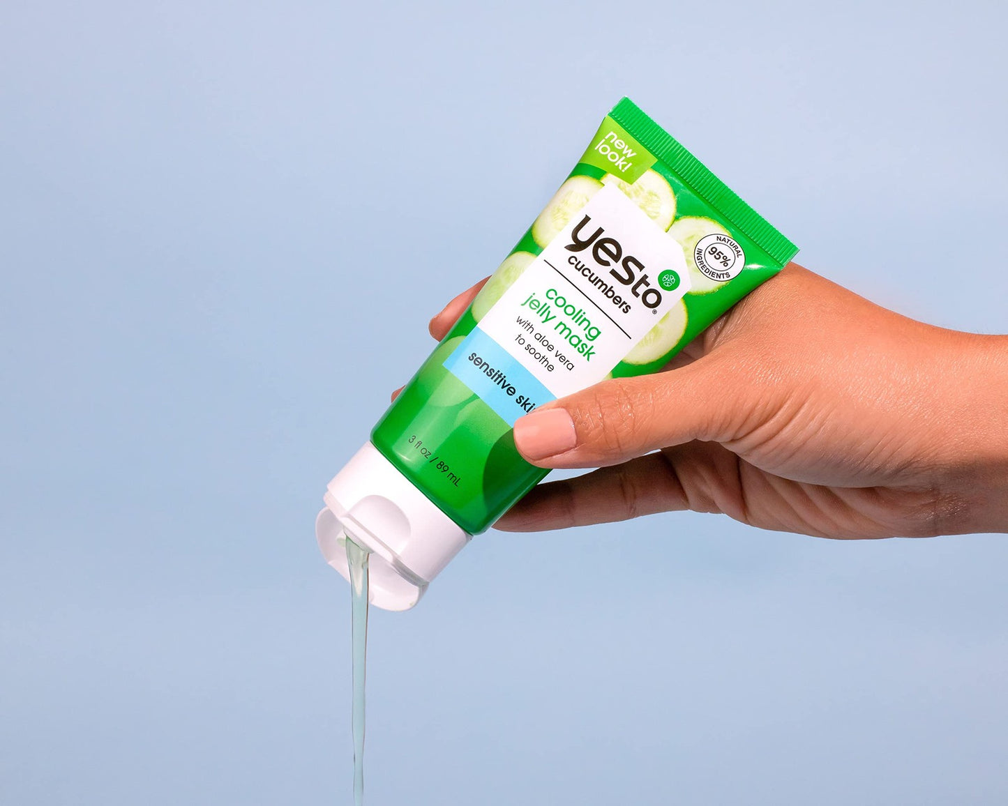 Yes To Cucumber Cooling Jelly Mask, Hydrating Bouncy Lightweight Gel Mask That