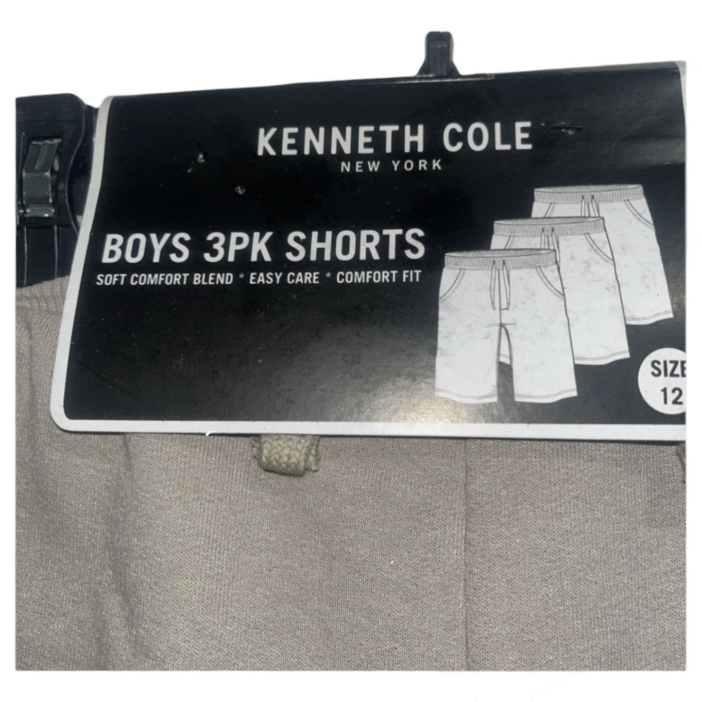 Kenneth Cole Boys 3pk Shorts | Gray, Black, Blue | Size 8, 10, 12, 14