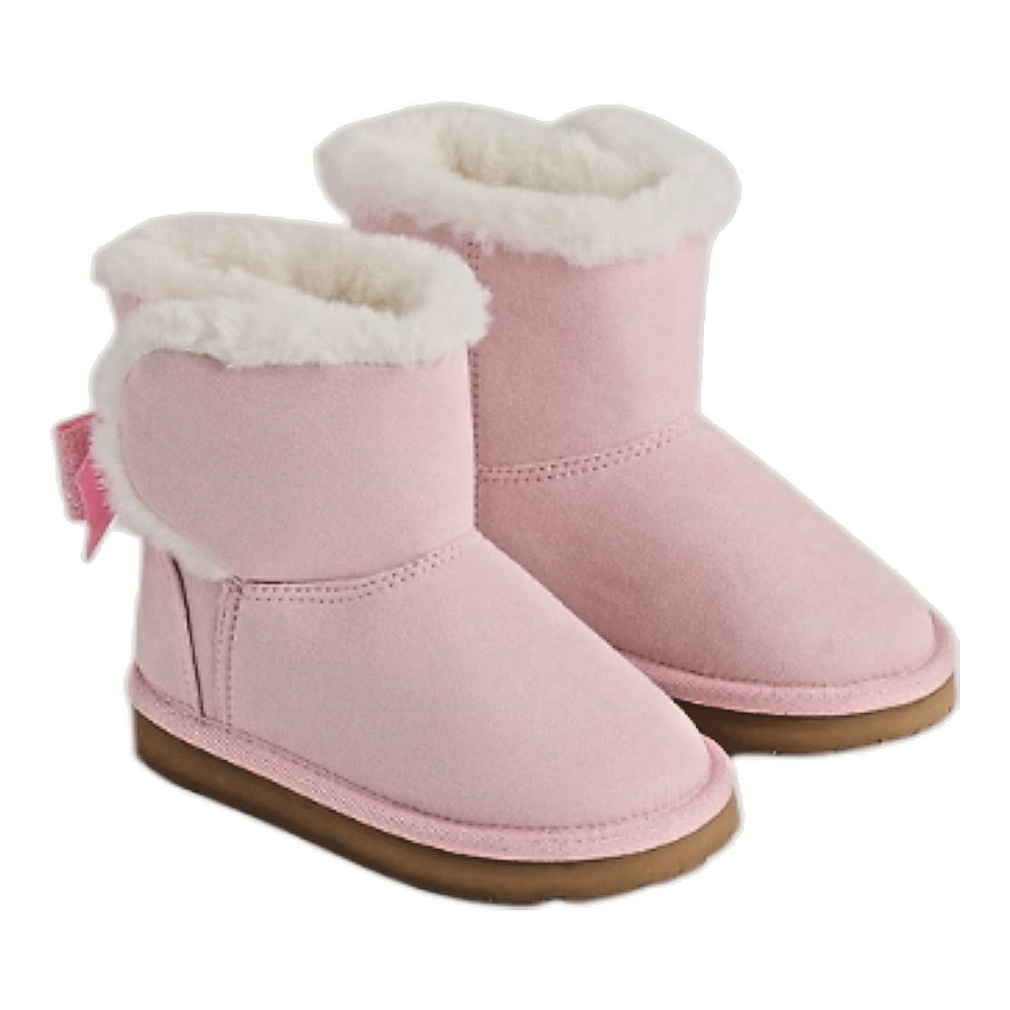 Baby Gap Faux Fur Bow Boots, Pink Fur Boots with Bows, Baby & Toddler