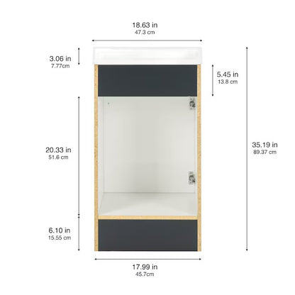 Project Source Dover 18-in Navy Blue Single Sink Bathroom Vanity with White Top