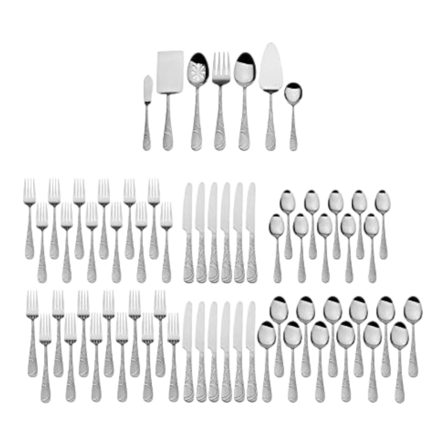 International Silverware Garland Frost 67 Pc. Flatware Set, Service for 12 NEW