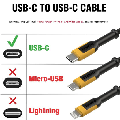 Dewalt Usb C Charging Cable Usb Type C Android Ipad Plastic