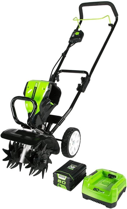 Greenworks - 10 " 80 Volt Cultivator/Tiller (2Ah battery & charger included)