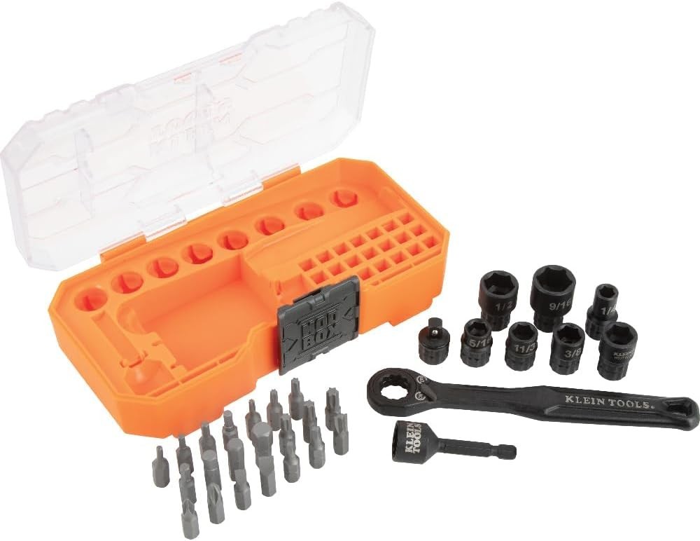 Klein Tools 65400 KNECT 15-Piece Pass Through Socket Set, SAE Impact Socket Set