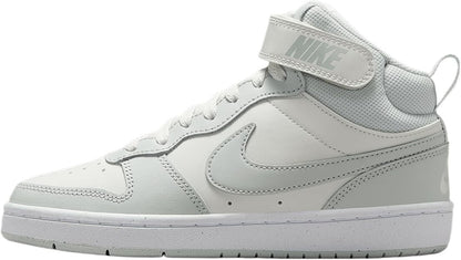 NEW Nike Court Borough Mid 2 GS Silver & White Youth Size 4 - CD7782-127 NIB