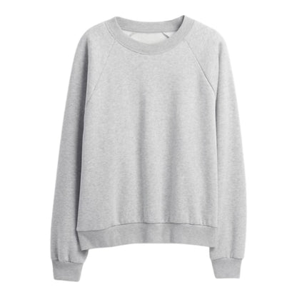 GAP Vintagesoft Raglan Sweatshirt Womens Size S Heather Light Black Boxy NEW