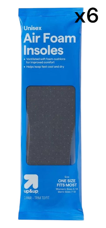 Air Foam Insoles Unisex Cut to Size 6 Count