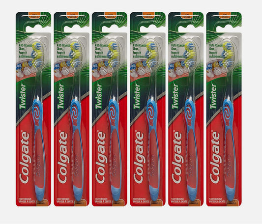 Colgate Twister Manual Toothbrush, Soft, Pack of 6