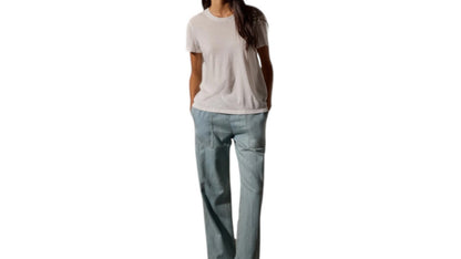 James Perse Women's Top Vintage Little Boy Soft Cotton White T-Shirt WJLH3114CU