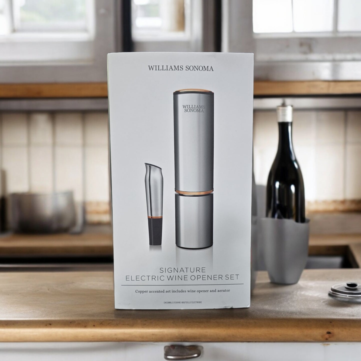 Williams Sonoma Signature Electric Wine Opener Set (with aerator) New