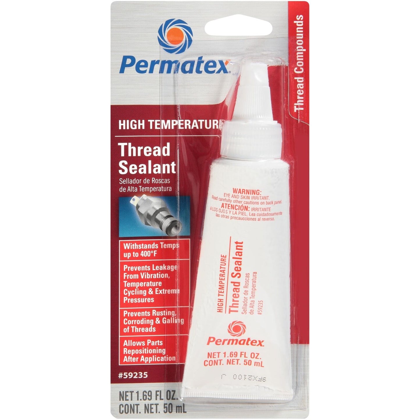 Permatex 59214 High Temperature Thread Sealant, 6 ml Tube