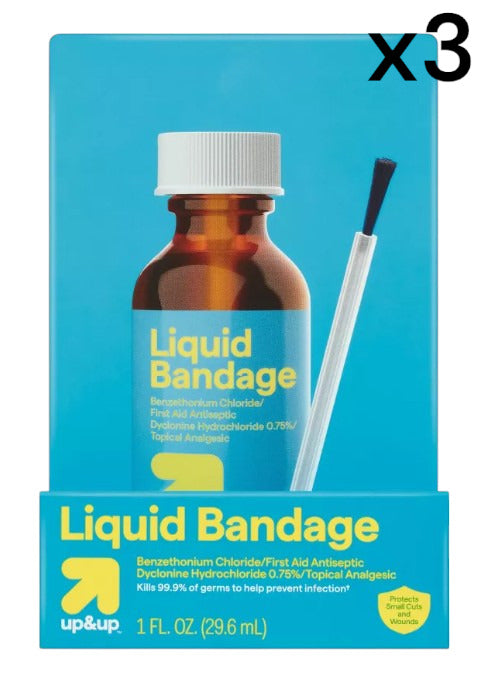 New Liquid Bandage Prevents Friction Injuries 1 Oz X **3 Packs**