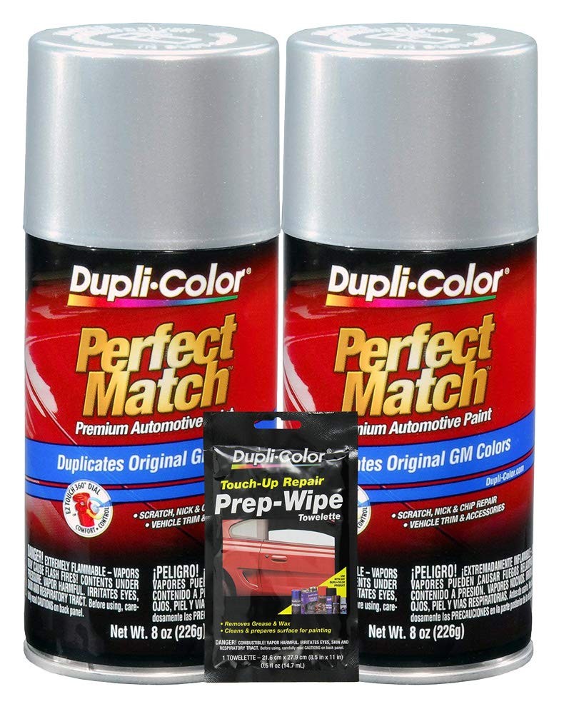 Duplicolor Ultra Silver Metallic BGM0508 x 2 + 1 Pack of Dupli-Color Prep Wipes