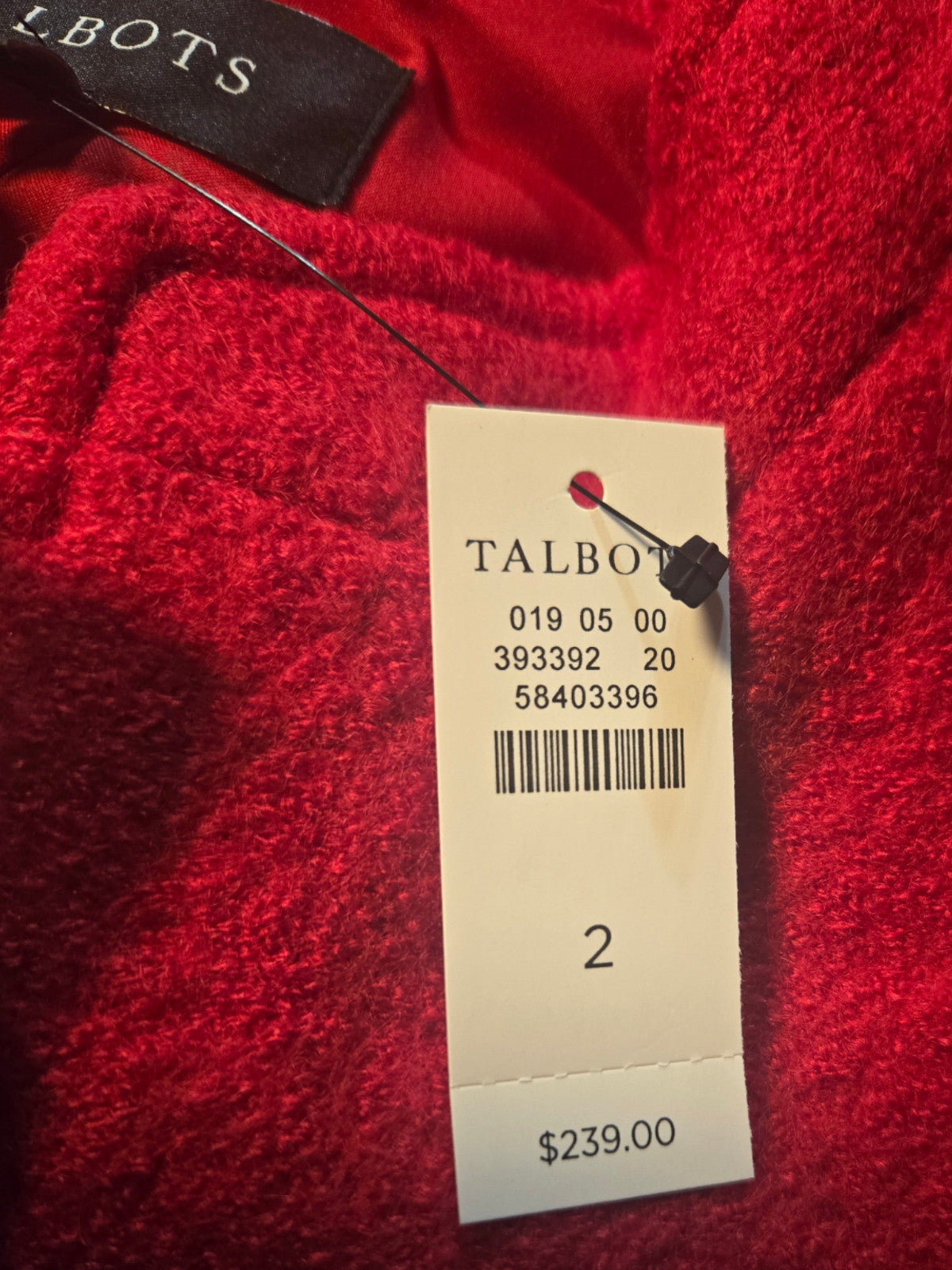 NWT Talbots Women's Red Short Wool Peacoat - Color: Red Pop - Sizes 2-14