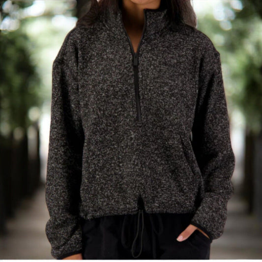 DKNY Sport Half-Zip Pullover, Black Heather, XL