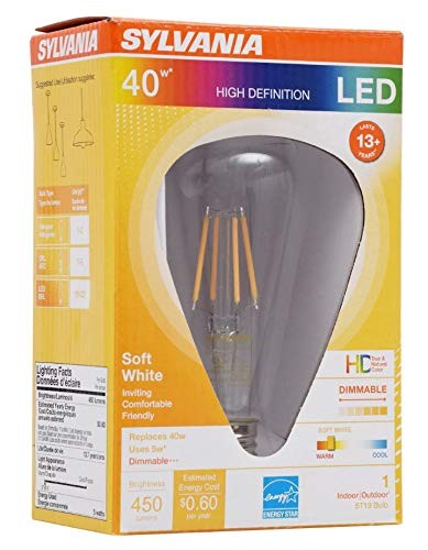 SYLVANIA General Lighting SYLVANIA LED Filament Light Bulb, ST19 Lamp, Medium B
